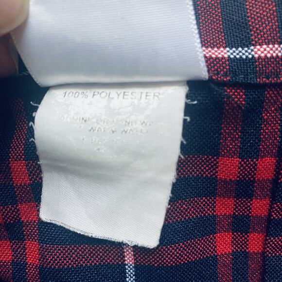 Parker Plaid Pleated Skirt Small VINTAGE Blue Red School Girl Preppy Blokecore - Picture 6 of 6